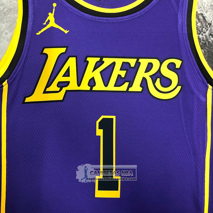 Camiseta Los Angeles Lakers D'Angelo Russell NO 1 Statement 2022-23 Violeta
